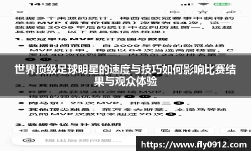 世界顶级足球明星的速度与技巧如何影响比赛结果与观众体验